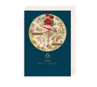 Libra Birthday Card Zodiac Star Sign Horoscope - Illustrated Greeting Card