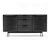 Libra Bronks Black Acacia Wood 2 Door Large Buffet Sideboard - 160cm