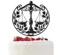 Libra Cake Topper, Libra Birthday Cake Decor, Libra Season Decorations, Zodiac Party Decor, Horoscope Birthday Party Decorations (Black Glitter)