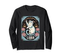 Libra Cat Zodiac Scales Balance Rose Ragdoll Long Sleeve T-Shirt