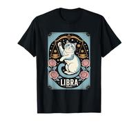 Libra Cat Zodiac Scales Balance Rose Ragdoll T-Shirt