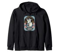 Libra Cat Zodiac Scales Balance Rose Ragdoll Zip Hoodie