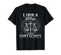 Libra Energy is Contagious Astrology Zodiac Horoscope Scales Value Graphic T-Shirt, Men, Black, M
