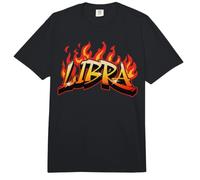 Libra Flame Retro Zodiac Typography Illustration Comfort Colors Adult Heavyweight T-Shirt