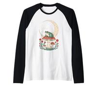Libra Frog Moon Mushroom Cosmic Harmony Raglan Baseball Tee