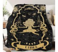 Libra Gifts, Libra Zodiac Blanket 60"X50", Libra Zodiac Gifts for Women Moon Constellation Throw Blanket Astrology Decor Witchy Libra Birthday Gifts Gothic Soft Blanket