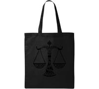 Libra Horoscope Astrology Art Natural Ecological Cotton Tote Bag Black