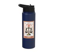 Libra Horoscope Tarot Card Zodiac Symbol Card Libra Stainless Steel Insulated Water Bottle