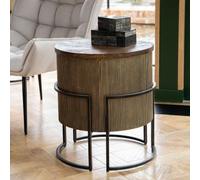 Libra Hunter Brown Fluted Round End Table