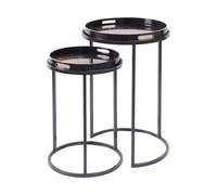 Libra Interiors Coral Design Set of 2 Side Tray Tables Libra Interiors Multicolor