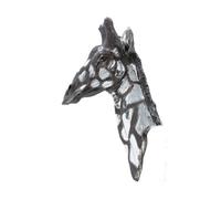 Libra Interiors Dappled Silver Giraffe Head Wall Plaque Libra Interiors Silver