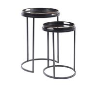 Libra Interiors Gold Swirl Set of 2 Side Tray Tables Libra Interiors Multicolor