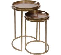 Libra Interiors Vienna Antique Gold Atlas Set Of 2 Side Tray Tables Libra Interiors Multicolor