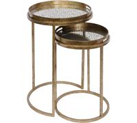 Libra Interiors Vienna Antique Gold Diamond Set Of 2 Side Tray Tables Libra Interiors Multicolor