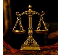 Libra - Libra Scales Zodiac Brass Sculpture - 100% Solid Handcrafted Retro Figurine, Unique Home & Office Decor, Ideal Astrology Gift