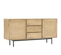 Libra Maddox Acacia Wood and Rattan 2 Door Large Sideboard - 160cm