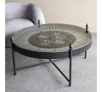 Libra Palladium Black and Nickel Cogs Round Coffee Table