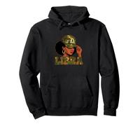 Libra Queen Libra Zodiac Sign Camo Afro Girl Pullover Hoodie