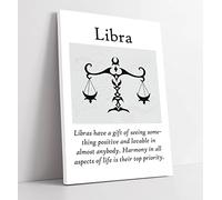 Libra Star Sign Zodiac Astrology Quote Slogan - Canvas Wall Art Print Picture - 16 inch wide x 24 inch high (Frame Depth 30mm)