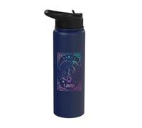 Libra Tarot Card September October Birthday Astrology Zodiac Stainless Steel Insulated Water Bottle