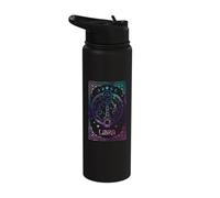 Libra Tarot Card September October Birthday Astrology Zodiac Stainless Steel Insulated Water Bottle