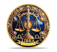 Libra Zodiac Challenge Coin | Astrological Sign & Symbol Medallion | Libra Horoscope Token | Commemorative Gifts for Collectors, Astrology Enthusiasts, and Zodiac Lovers