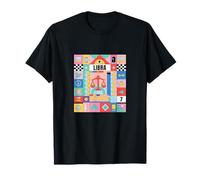 Libra Zodiac Sign Bauhaus Style - Modern Astrology Art T-Shirt