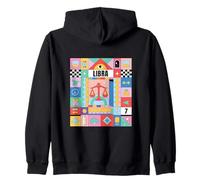 LIBRA Zodiac Sign Bauhaus Style - Modern Astrology Art Zip Hoodie