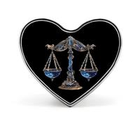 Libra Zodiac Sign Elegant Lapel Tie Pin Heart Buttons Brooch Badge Pin Jewelry for Clothes Hat Accessories