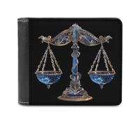 Libra Zodiac Sign Slim Wallet Bifold Credit Card Holder Case PU Pouch Purse for Men Women