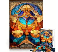 Libra Zodiac Sign Stained Glass Art 1000 Piece Jigsaw Puzzles for Teenagers Brain Think Snug Connection Real Challenge Christmas Idea (50x75cm)