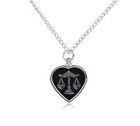 Libra Zodiac Sign Urn Necklace for Ashes Pet Dog Cat Cremation Jewellery Alloy Memorial Keepsake Pendant