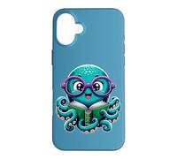 Librarian Book Sea Ocean Giant Squid Funny Reading Octopus Case for iPhone 16 Plus