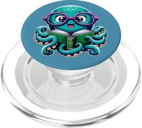 Librarian Book Sea Ocean Giant Squid Funny Reading Octopus PopSockets PopGrip for MagSafe