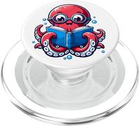 Librarian Book Sea Ocean Giant Squid Funny Reading Octopus PopSockets PopGrip for MagSafe