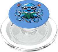 Librarian Book Sea Ocean Giant Squid Funny Reading Octopus PopSockets PopGrip for MagSafe