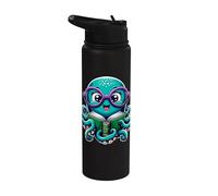 Librarian Book Sea Ocean Giant Squid Funny Reading Octopus Stainless Steel Insulated Water Bottle