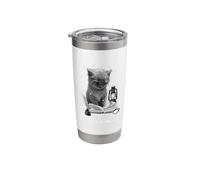 Librarian Books are My Love Language Cat Reading A Book Stainless Steel Insulated Tumbler