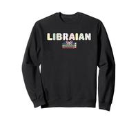 Librarian Books Reading Library Bookworm Patchwork Patterned Sweatshirt