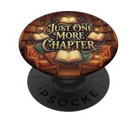 Librarian Brown Bookish Just One More Chapter Book Lover PopSockets Adhesive PopGrip