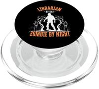 Librarian by Day Zombie by Night Funny Halloween Creepy PopSockets PopGrip for MagSafe