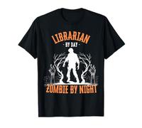 Librarian by Day Zombie by Night Funny Halloween Creepy T-Shirt