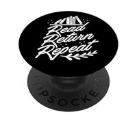 Librarian Fun Read Return Repeat Book Lover PopSockets Adhesive PopGrip