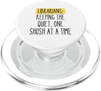 Librarian Funny Humor Book Lover Quiet Quote Library Reader PopSockets PopGrip for MagSafe