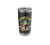 Librarian If Found Please Return to The Library Retro Reader Stainless Steel Insulated Tumbler