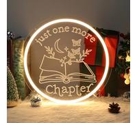 Librarian Neon Sign Just One More Chapter Neon Sign Gifts for Readers Women Men Friends Neon Light Ornament for Book Lover Bookish Bookworm Bookshelf Library Wall Decor Aesthetic