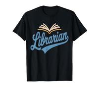 Librarian Script Logo Vintage Book T-Shirt, Men, Black, 3X-Large
