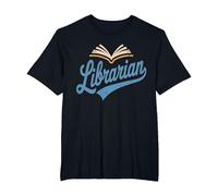 Librarian Script Logo Vintage Book T-Shirt, Men's Big and Tall, Black, 3X Tall