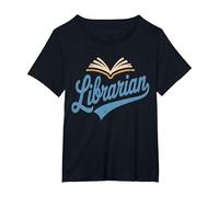 Librarian Script Logo Vintage Book T-Shirt, Women's Plus, Black, 3X