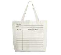 Library Book Due Date Tote Bag for Women, Library Check Out Card Themed Tote, Book Lover Gift Bag, Bookish Book Bag, Reading Shoulder Bags Gifts for Book Lovers Bookworm Librarian Teacher -49, Rustic